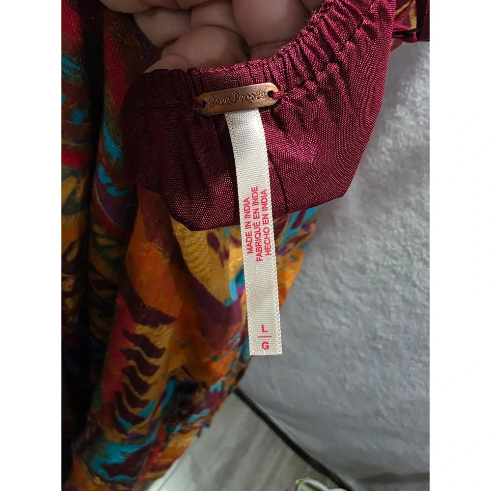 Free People Sahara Desert Maxi Western Cowgirl Boho Handkerchief Hem Retro Indie - Picture 6 of 7